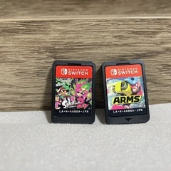 Switch人気ソフト2本セット（スプラトゥーン2・ARMS） ケース付き【値下げ交渉OK】の画像