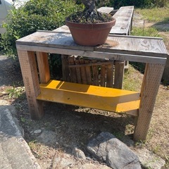 手作り木製盆栽・ガーデニング棚🪴盆栽🎁しっかりしてます❣️の画像