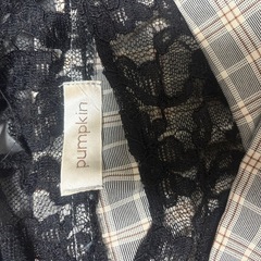 【pumpkin】チェックワンピース レディース 夏服 オフショルレースの画像