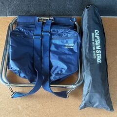 ◆◆◆お引き取り限定◆◆◆CAPTAIN STAG ファイヤースタンド 焚き火台 折り畳み椅子 セット USED品の画像