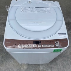 NO B462🌈福岡市内配送設置無料✨🌈シャープ ES-T712-T ブラウン系 全自動洗濯機 上向き 洗濯7kg/乾燥風乾燥kg 2020年の画像
