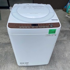 NO B462🌈福岡市内配送設置無料✨🌈シャープ ES-T712-T ブラウン系 全自動洗濯機 上向き 洗濯7kg/乾燥風乾燥kg 2020年の画像