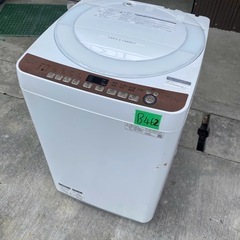 NO B462🌈福岡市内配送設置無料✨🌈シャープ ES-T712-T ブラウン系 全自動洗濯機 上向き 洗濯7kg/乾燥風乾燥kg 2020年の画像