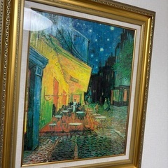 【絵画】【額縁付き】ゴッホ　　夜のカフェテラスの画像