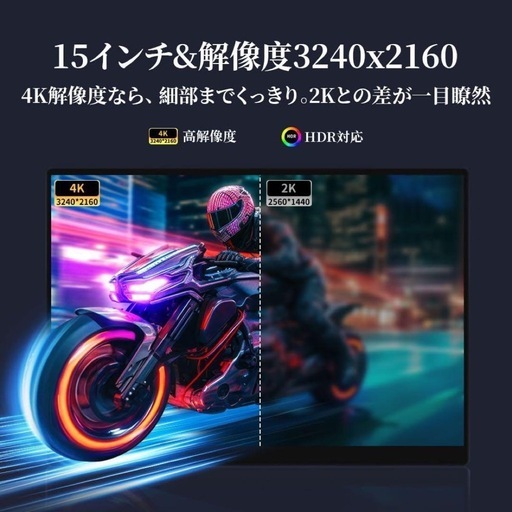 お話し中【✨新品✨】モバイルモニター 15インチ 4K タッチパネル ポータブルモニター USB