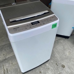 NO B466🌈福岡市内配送設置無料✨🌈HW-DG75A 全自動洗濯機 ホワイト/シャンパンゴールド [洗濯7.5kg /乾燥機能無 /上開き] の画像