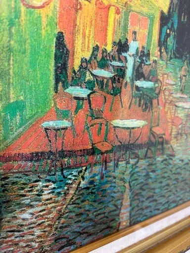 【絵画】【額縁付き】ゴッホ　　夜のカフェテラス