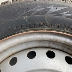 【引き渡し決定】155/65R14 スタッドレスタイヤ+鉄ホイール　4本の画像