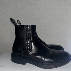美品○balenciaga/leather boots 39/ブラックの画像