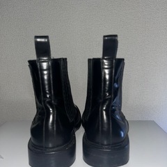 美品○balenciaga/leather boots 39/ブラックの画像