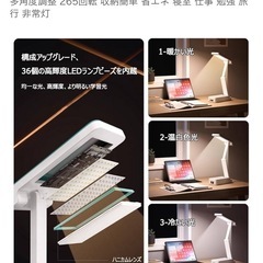折り畳みデスクライト　ピンク　新品　　の画像