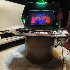 ドラム缶リメイク アーケードゲーム筐体風モニターセット ゲームやパソコン作業の画像