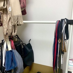 「※9/7まで取引可」突っ張り ハンガーラック 洋服ラック 2段の画像