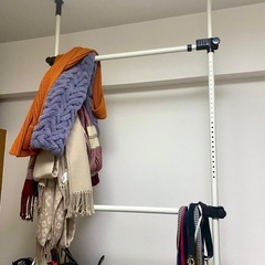 「※9/7まで取引可」突っ張り ハンガーラック 洋服ラック 2段の画像