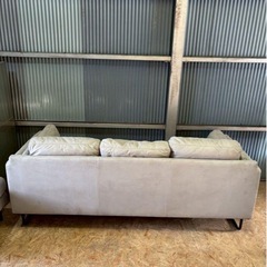 【セール品】ワタリジャパン HTL ワタリジャパン　ソファ 3人がけ オットマン付き ライトグレーの画像
