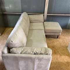 【セール品】ワタリジャパン HTL ワタリジャパン　ソファ 3人がけ オットマン付き ライトグレーの画像