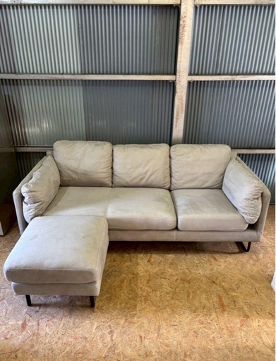 【成約済み】ワタリジャパン HTL ワタリジャパン　ソファ 3人がけ オットマン付き ライトグレー