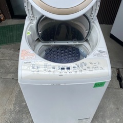 NO B468🌈福岡市内配送設置無料✨🌈AW-9V6-N 縦型洗濯乾燥機 ZABOON（ザブーン） サテンゴールド [洗濯9.0kg /乾燥4.5kg /ヒーター乾燥(排気タイプ) /上開き] の画像