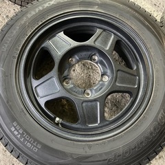 ジムニー冬タイヤアルミホイールセット 16インチ DUNLOP SJ8+ 2024年製 9分山 175/80R16 4本の画像