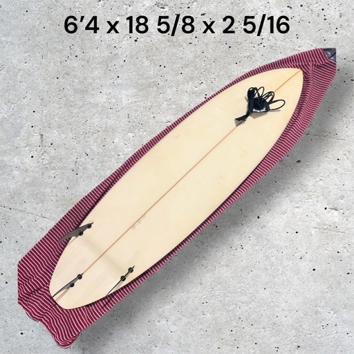 【良品】ショートボード 6’4 FCSトライフィン リーシュ ボードカバー付き