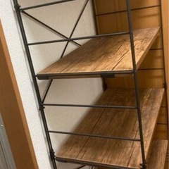 山善スチール・ウッドシェルフ（ラック）　高さ161cmの画像