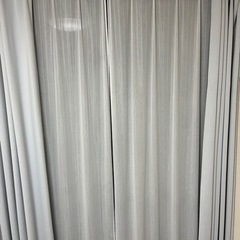 (取引中)カーテン 遮光 洗濯機対応 カーテン2枚 レース2枚 幅100cm×丈220cm アイスグレー フック付き の画像