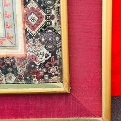 中国織物 シルク刺繍 アンティーク 中国刺繍 シルクパネル 中国伝統工芸品 額縁の画像