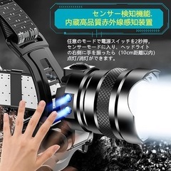 LED ヘッドライト 800000ルーメン 充電式 ヘッドランプ PSE認証の画像