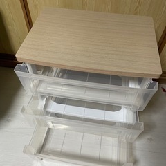 3段衣装ケース（木天板)の画像