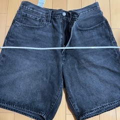 Levi’s（リーバイス）プレミアム⭐︎ハーフパンツ デニム 黒⭐︎ 黒デニムハーフパンツの画像
