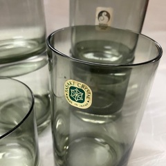 【未使用】 Sasaki Crystal グレー グラス 6個セットの画像
