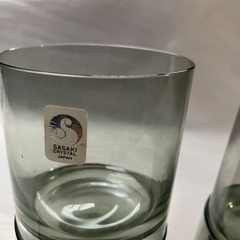 【未使用】 Sasaki Crystal グレー グラス 6個セットの画像