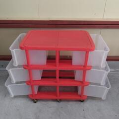 20250828007　家具　プラ両面タンス3段の画像