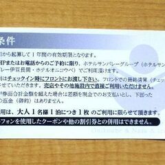 ホテルサンバレーグループ 公式利用共通券　2,000円の画像
