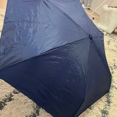 【募集中】キッズ　折りたたみ雨傘　ネイビー　カラビナ付きの画像