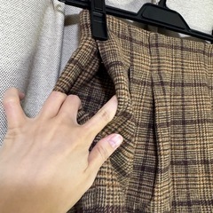 服40 ブラウンチェック　スカートの画像