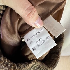 服40 ブラウンチェック　スカートの画像