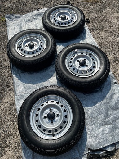 新車はずし　ダイハツ　ハイゼットジャンボ純正タイヤ12インチ　ホイール付き4本セット