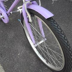 中古子供自転車３７２８　前後タイヤ新品！　２４インチ　６段ギヤ　ワイヤー錠　＊ライトは付属していません　　＊前かごは取り付けることができません 　　身長１３８㎝前後の画像