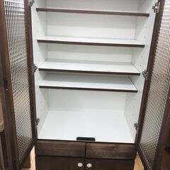 ★ジモティー割あり★KJ11451  食器棚 ブラウン H181×W70×D46 クリーニング済みの画像