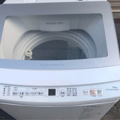 配送無料 AQUA 二槽式洗濯機 クリアガラストップ 2023年製 7kgの画像
