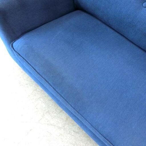 2人掛けソファ 青系 幅130cm ファブリック 布製 ソファ 2人掛け 二人掛け ネイビーブルー 札幌 西野店