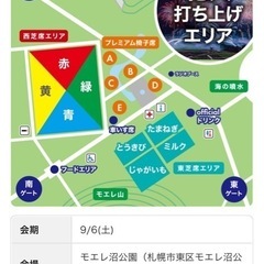 2025年9月6日モエレ沼花火大会チケット＋シャトルバス往復券　二人分　　　芝青席有料　即日お渡し可能の画像