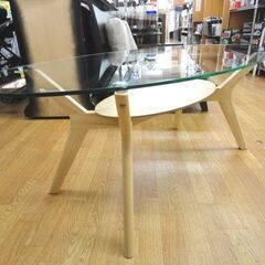 幅120cm ラバーウッド製 ガラスセンターテーブル 幅120cm ラバーウッド製 ガラスセンターテーブル｜モダンデコ公式