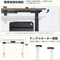 FlexiSpot 電動昇降デスク EC38SP1D3-3 人間工学スタンディングデスク LEDフルタッチパネル操作 メモリ/ロック機能・キャスター付　展示品の画像