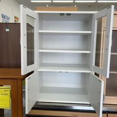 【リユ-スのサカイ広島石内店】ジモティ割！2枚扉食器棚/クリ-ニング済み/HG-7009/広島市 家具　佐伯区 家具　南区 家具　西区 家具　東区 家具　中区 家具　安佐南区 家具　安佐北区 家具　安芸区 家具　府中町 家具　海田町 家具　熊野町 家具　坂町 家具　廿日市市 家具の画像