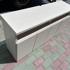 木製テレビボード　テレビ台　サイドボード　白の画像