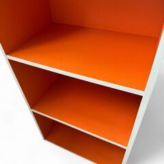 M7-1235 レトロ オレンジ カラーボックス 棚 3段 の画像