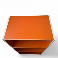 M7-1235 レトロ オレンジ カラーボックス 棚 3段 の画像