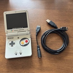 ゲームボーイアドバンス　SP IPS液晶　バッテリー新品　充電ケーブル（2m）付き　ヘッドホン出力対応 の画像